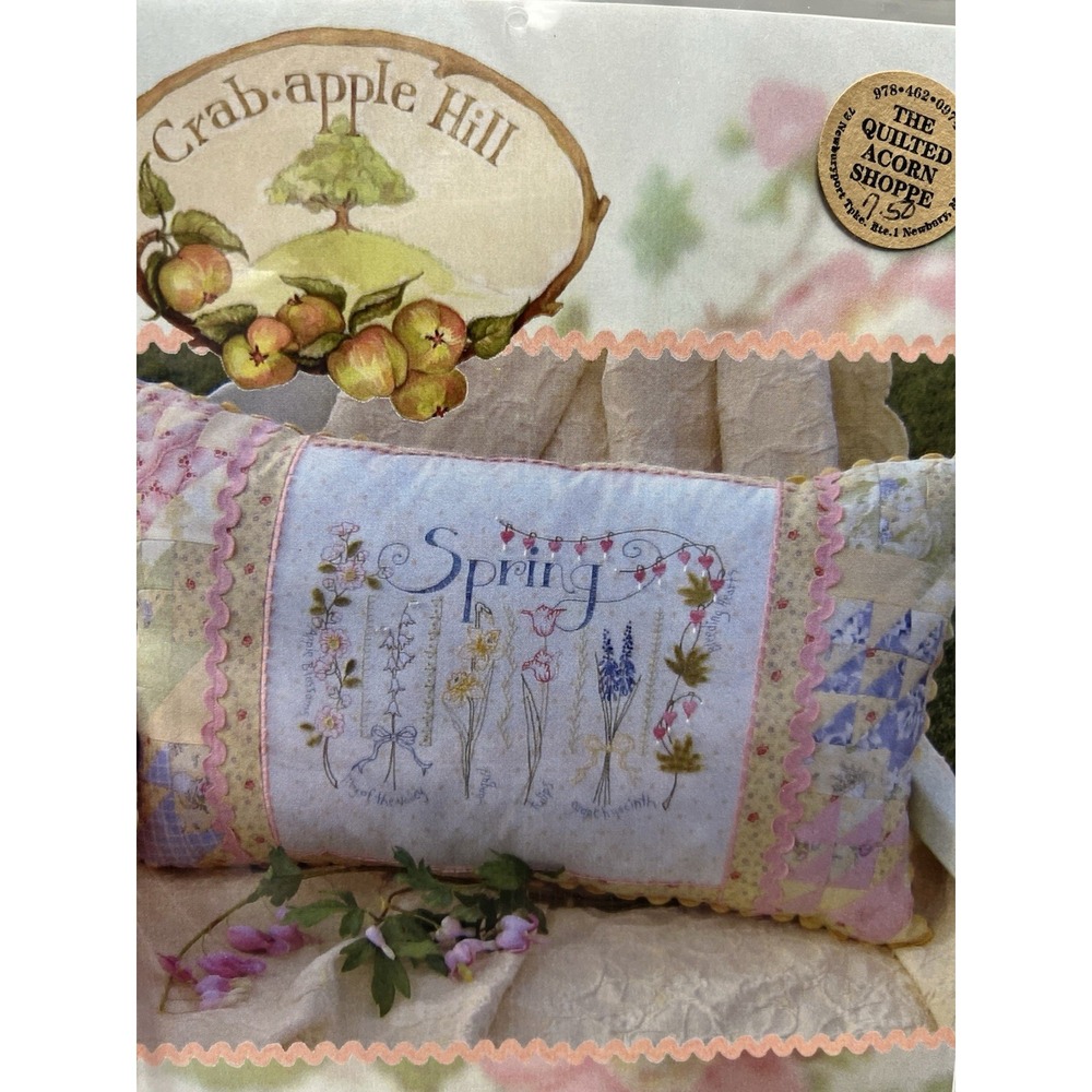Crabapple Hill Spring Sampler #236 Embroidery Kit Wool Bead Pillow Meg Hawkey
